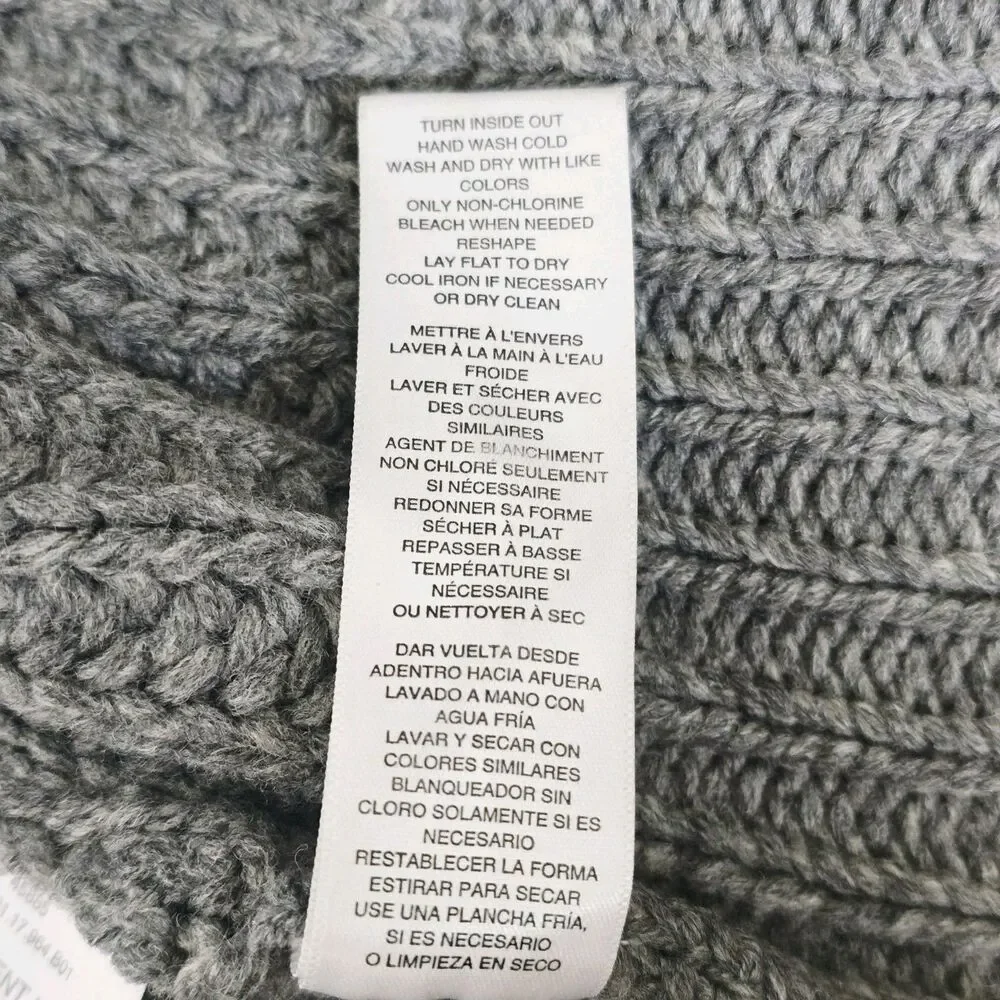 Michael Kors Ribbed Wool Knit Cardigan Lamb Shearling Sweater Size L Elbow Patch
